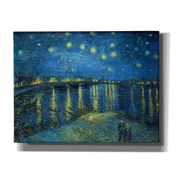 Epic Graffiti 'Starry Night Over the Rhone' by Vincent VanGogh, Canvas Wall Art, 34"x26"