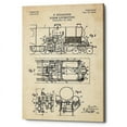 thumbnail image 1 of Epic Graffiti  "Steam Locomotive Blueprint Parchment Patent" Giclee Canvas Wall Art, 12"x18", 1 of 3