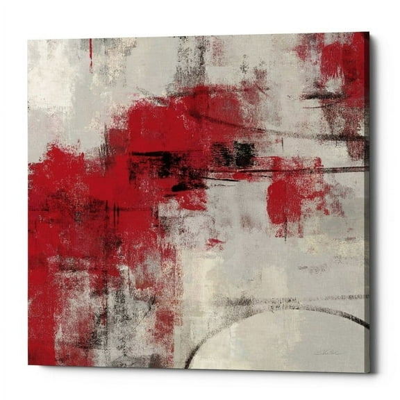 Epic Graffiti  "Stone Gardens II Red" by Silvia Vassileva, Giclee Canvas Wall Art, 12"x12" 37" x 37"