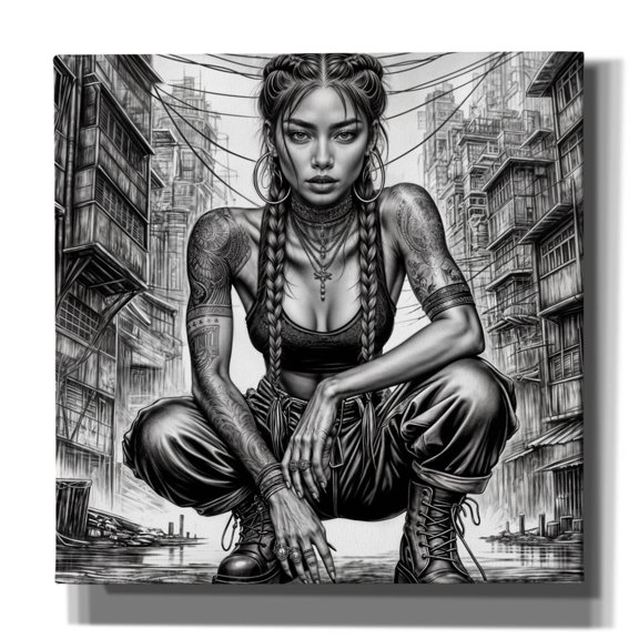 Epic Graffiti 'Street Smart' by KIR.DART Canvas Wall Art, 12" x 12"