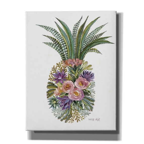 Epic Graffiti 'Succulent Pineapple' by Cindy Jacobs, Canvas Wall Art, 26"x34"