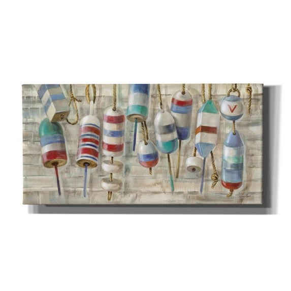 Epic Graffiti 'Summer Buoys' by Silvia Vassileva, Canvas Wall Art, 24"x12"