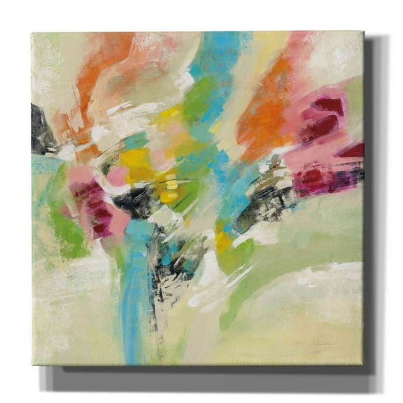 Epic Graffiti 'Summer Lunapark' by Silvia Vassileva, Canvas Wall Art, 37"x37"