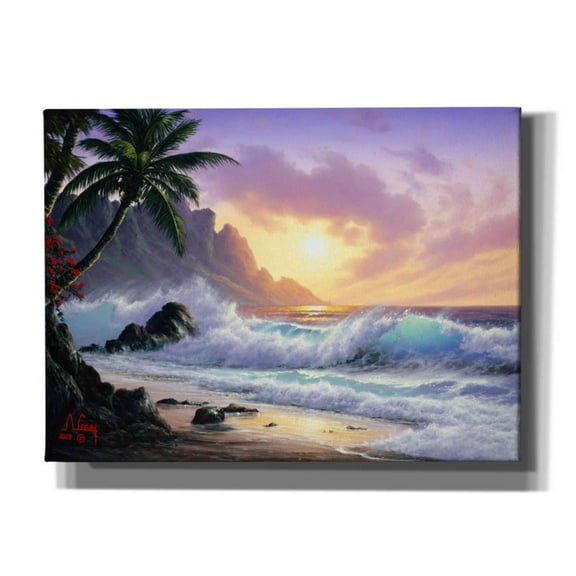 Epic Graffiti 'Sunrise Waves' by Anthony Casay, Canvas Wall Art, 54"x40"