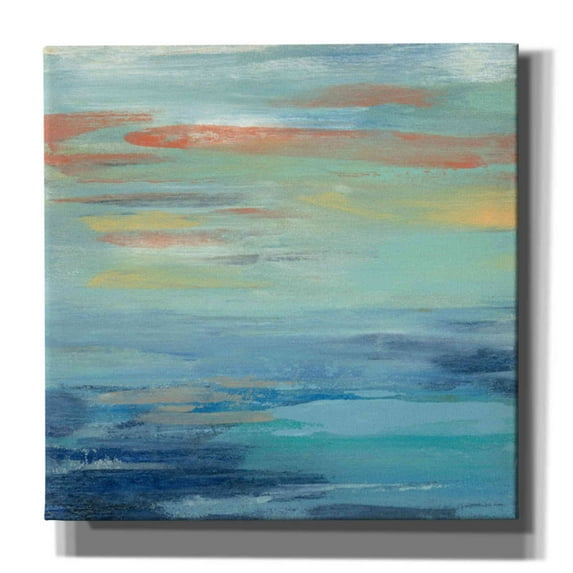 Epic Graffiti 'Sunset Beach I' by Silvia Vassileva, Canvas Wall Art, 12"x12"