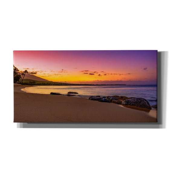 Epic Graffiti 'Sunset Beach' by Jonathan Ross, Canvas Wall Art, 24"x12"