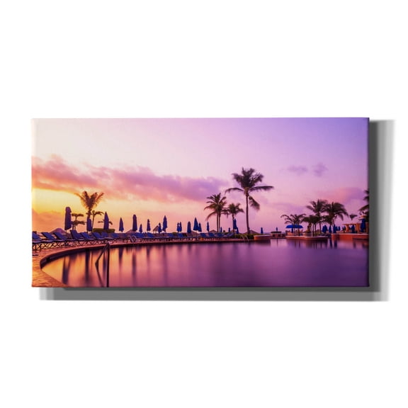 Epic Graffiti 'Sunset By The Pool' by Jonathan Ross, Canvas Wall Art, 60"x30"
