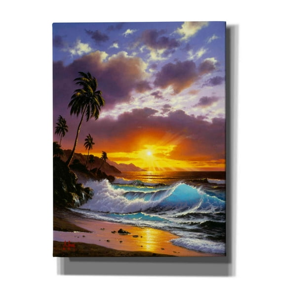 Epic Graffiti 'Sunset Ocean' by Anthony Casay, Canvas Wall Art, 40"x54"