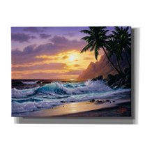 Epic Graffiti 'Sunsets at the beach never get old' by Anthony Casay, Canvas Wall Art, 16"x12"