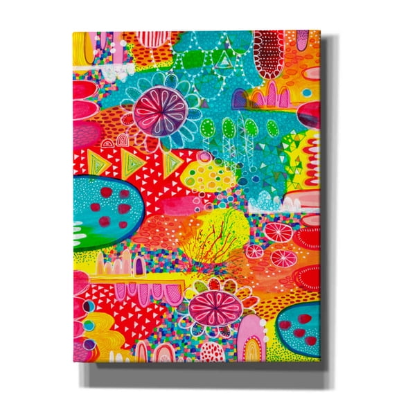 Epic Graffiti 'Sunshine and Lollipops' by Hello Angel, Giclee Canvas Wall Art, 12"x16"
