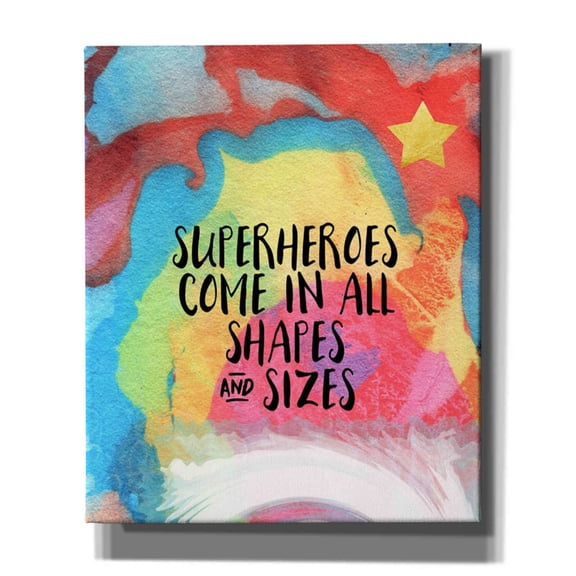 Epic Graffiti 'Superheroes Come In All Shapes' by Linda Woods, Canvas Wall Art, 20"x24"