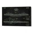 thumbnail image 1 of Epic Graffiti  "Suspension Bridge Blueprint Patent Chalkboard" Giclee Canvas Wall Art, 12" x 18", 1 of 3