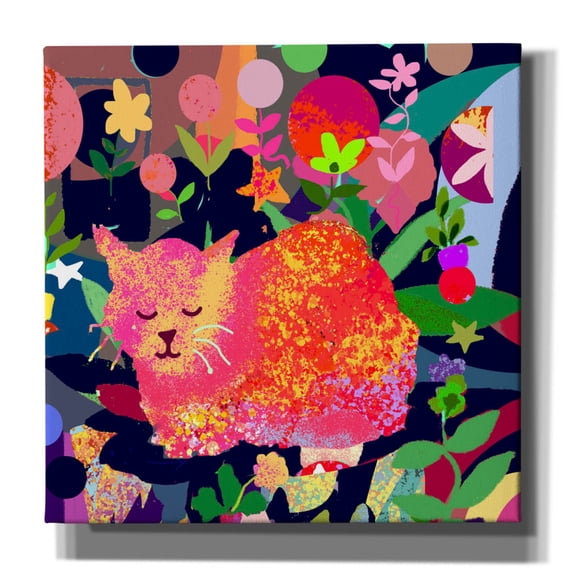 Epic Graffiti 'Sweet Kitty Dreams' by Holly McGee, Canvas Wall Art, 26"x26"