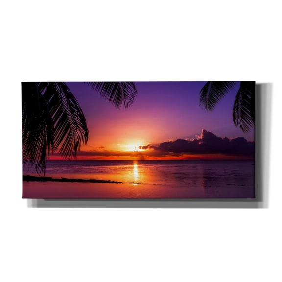 Epic Graffiti 'Tahiti Sunset' by Jonathan Ross, Canvas Wall Art, 24"x12"