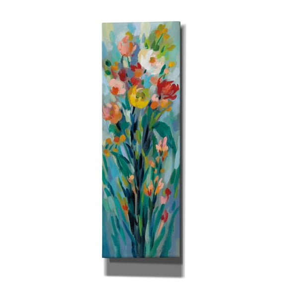Epic Graffiti 'Tall Bright Flowers I' by Silvia Vassileva, Canvas Wall Art, 20"x60"