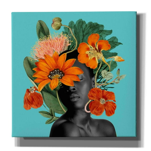 Epic Graffiti 'Tangerine Tropics I' by Grace Popp, Giclee Canvas Wall Art, 26"x26"