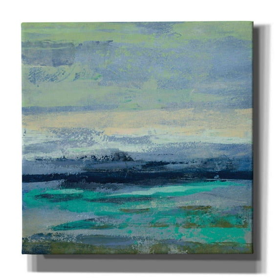 Epic Graffiti 'Teal Wave II' by Silvia Vassileva, Canvas Wall Art, 37"x37"