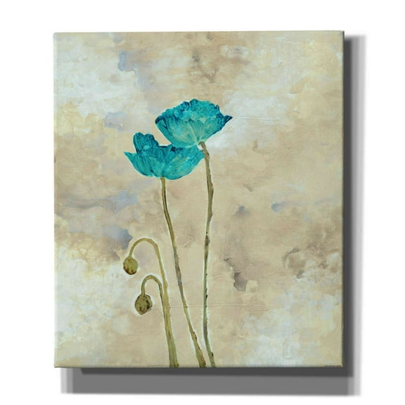 Epic Graffiti 'Tealqoise Flowers 1' by Jadei Graphics, Canvas Wall Art, 26"x30"