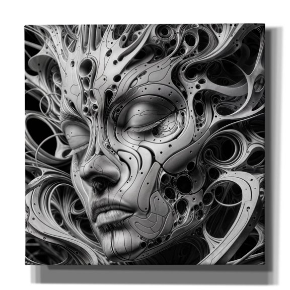 Epic Graffiti 'Techno Face 4' by KIR.DART Canvas Wall Art, 12" x 12"