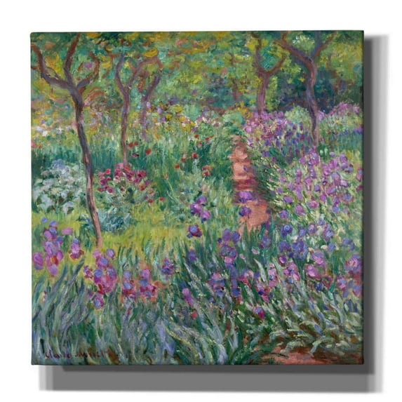 Epic Graffiti 'The Artist’s Garden In Giverny' by Claude Monet, Giclee Canvas Wall Art, 26"x26"