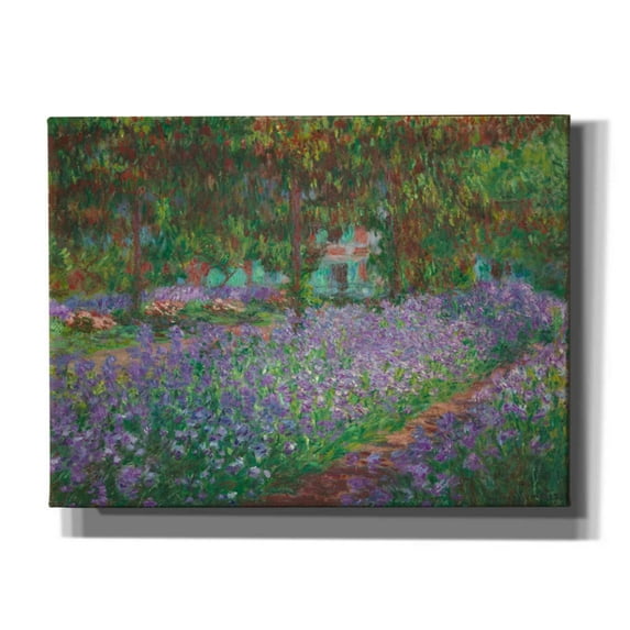 Epic Graffiti 'The Artist's Garden at Giverny' by Claude Monet, Canvas Wall Art, 16"x12"