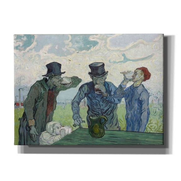 Epic Graffiti 'The Drinkers' by Vincent Van Gogh, Giclee Canvas Wall Art, 54"x40"