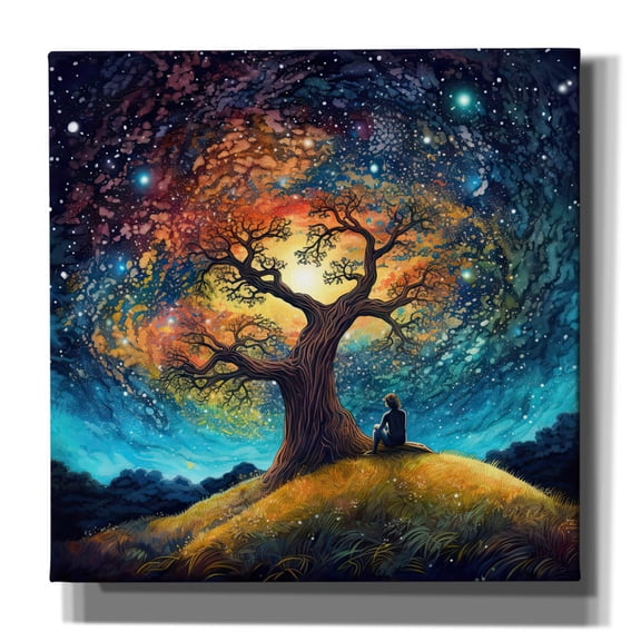 Epic Graffiti 'The Enchanted Psychedelic Tree' by The Golden Valley Canvas Wall Art, 12" x 12"