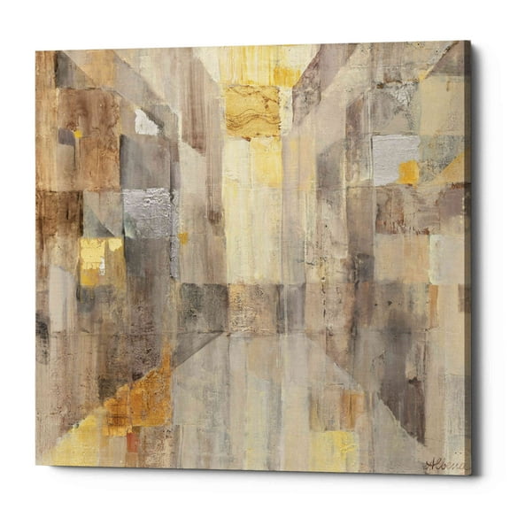 Epic Graffiti 'The Gold Square' by Albena Hristova, Canvas Wall Art, 12"x12"