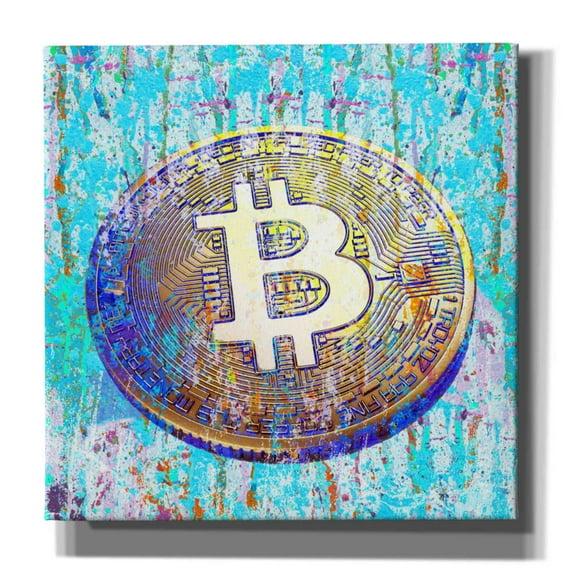 Epic Graffiti 'The Inextinguishable Bitcoin,' Canvas Wall Art, 37"x37"