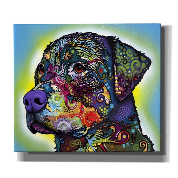 Epic Graffiti 'The Rottweiler' by Dean Russo, Giclee Canvas Wall Art, 30"x26"
