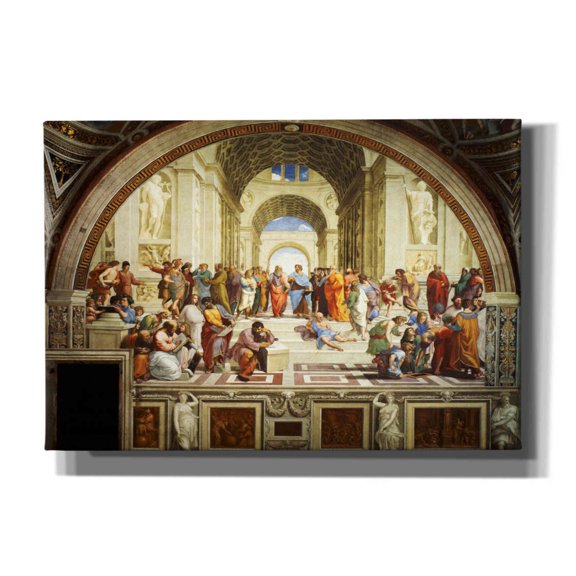 Epic Graffiti 'The School of Athens' by Raphael, Canvas Wall Art, 26"x18"