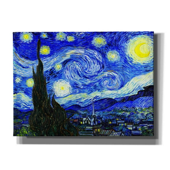 Epic Graffiti 'The Starry Night' by Vincent van Gogh, Canvas Wall Art, 54"x40"