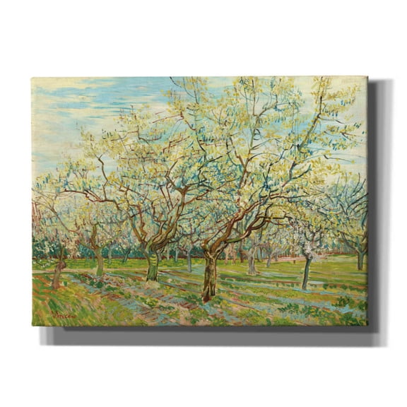 Epic Graffiti 'The White Orchard' by Vincent Van Gogh, Giclee Canvas Wall Art, 54"x40"