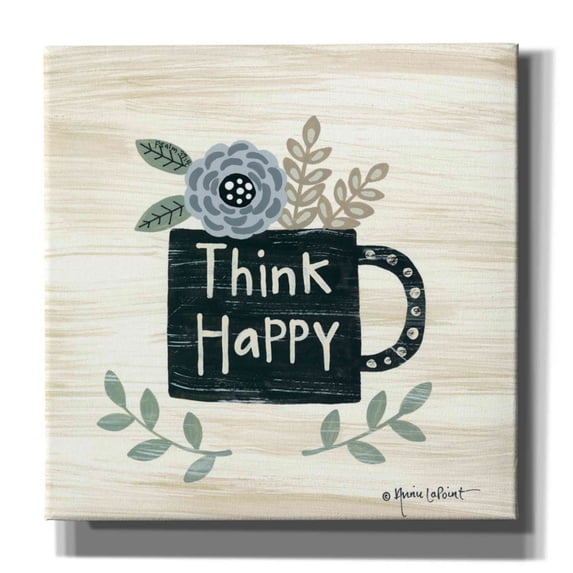 Epic Graffiti 'Think Happy' by Annie LaPoint, Canvas Wall Art, 37"x37"