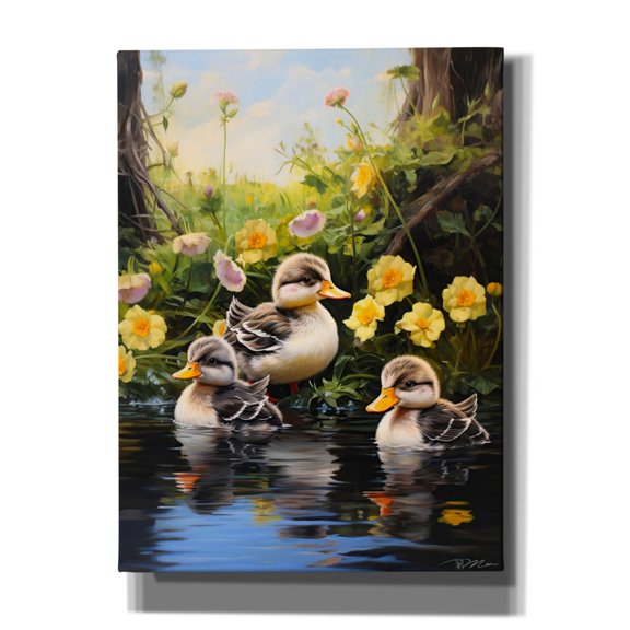 Epic Graffiti 'Three Ducklings' by Momart Canvas Wall Art, 40" x 54"