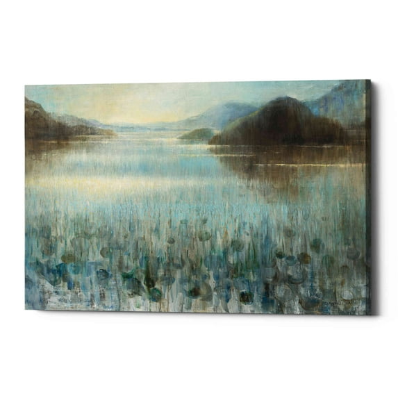 Epic Graffiti 'Through the Mist' by Danhui Nai, Giclee Canvas Wall Art - Blue 26" x 18"