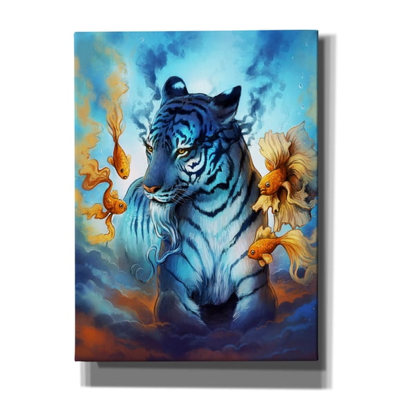 Epic Graffiti 'Tiger Fish' by JoJoesArt, Canvas Wall Art, 40"x54"
