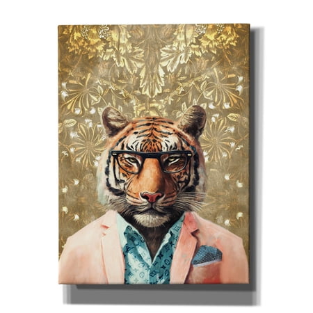 Epic Graffiti 'Tiger With Gold Wall' by Svetlana Aleynikova Canvas Wall Art, 40" x 54"