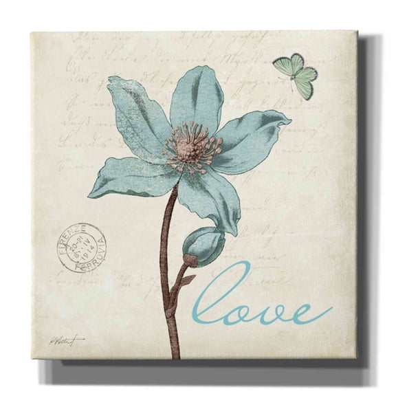 Epic Graffiti 'Touch of Blue IV - Love' by Katie Pertiet, Canvas Wall Art, 37"x37"