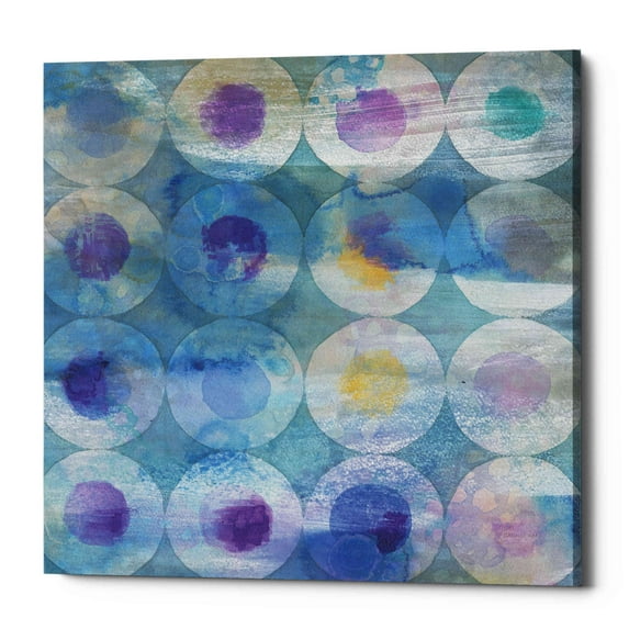Epic Graffiti "Touching Circles III" by Danhui Nai, Giclee Canvas Wall Art - 26" x 26"