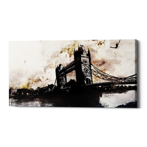 Epic Graffiti "Tower Bridge 2" by Jonathan Lam, Giclee Canvas Wall Art, 24"x12" - 24" x 12"