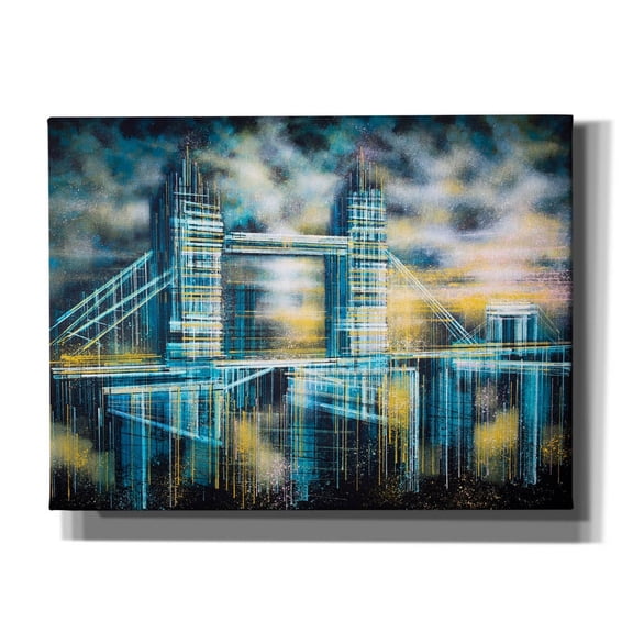 Epic Graffiti 'Tower Bridge Under A Dramatic Sunset' by Marc Todd, Canvas Wall Art, 16"x12"