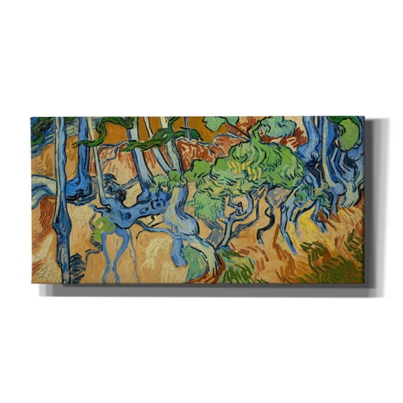 Epic Graffiti 'Tree Roots' by Vincent Van Gogh, Giclee Canvas Wall Art, 24"x12"