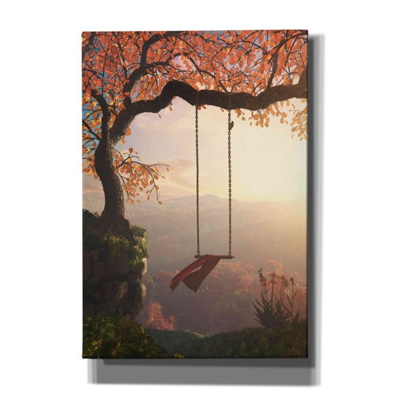 Epic Graffiti 'Tree Swing' by Cynthia Decker, Giclee Canvas Wall Art, 18"x26"