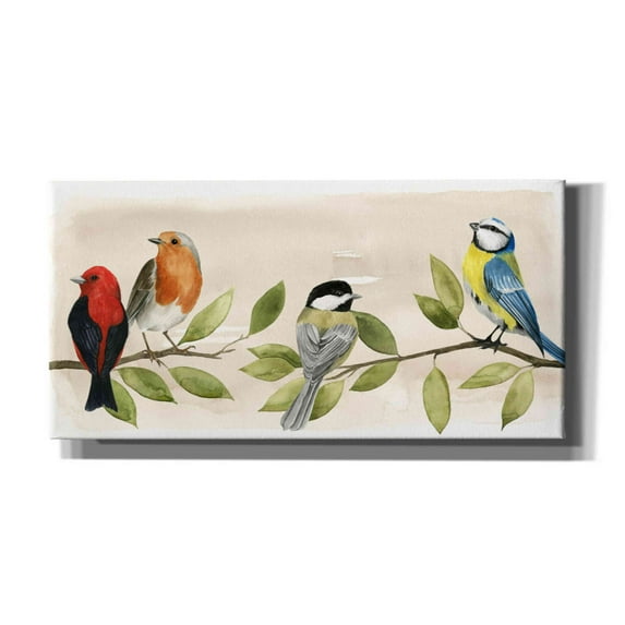 Epic Graffiti 'Treetop Gathering II' by Grace Popp, Canvas Wall Glass, 60"x30"