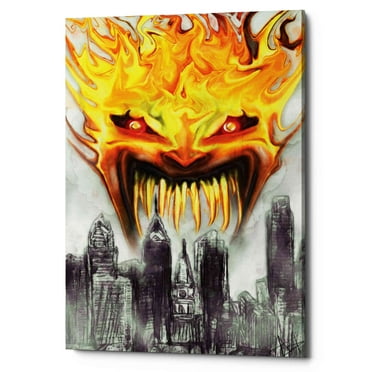 Epic Graffiti  "Trial By Fire" by Michael Stewart, Giclee Canvas Wall Art, 12"x18" 12" x 18"