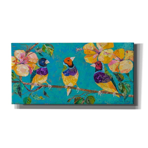 Epic Graffiti 'Tropical Finches' by St. Hilaire Elizabeth, Canvas Wall Art, 60"x30"