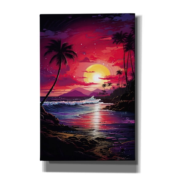 Epic Graffiti 'Tropical Sunset 2' by Momart Canvas Wall Art, 26" x 40"