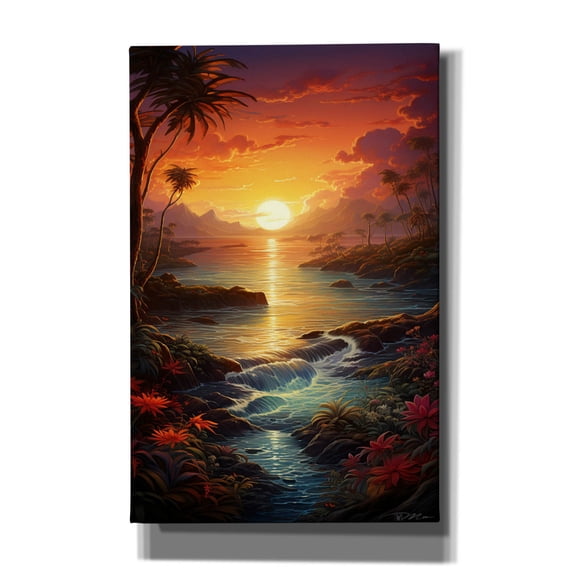 Epic Graffiti 'Tropical Sunset 4' by Momart Canvas Wall Art, 26" x 40"