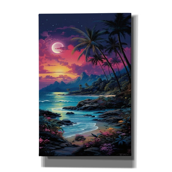 Epic Graffiti 'Tropical Sunset 6' by Momart Canvas Wall Art, 26" x 40"